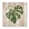 Designart - Tropical Green Leaves In Summer Times III - Tropical Print on Natural Pine Wood
